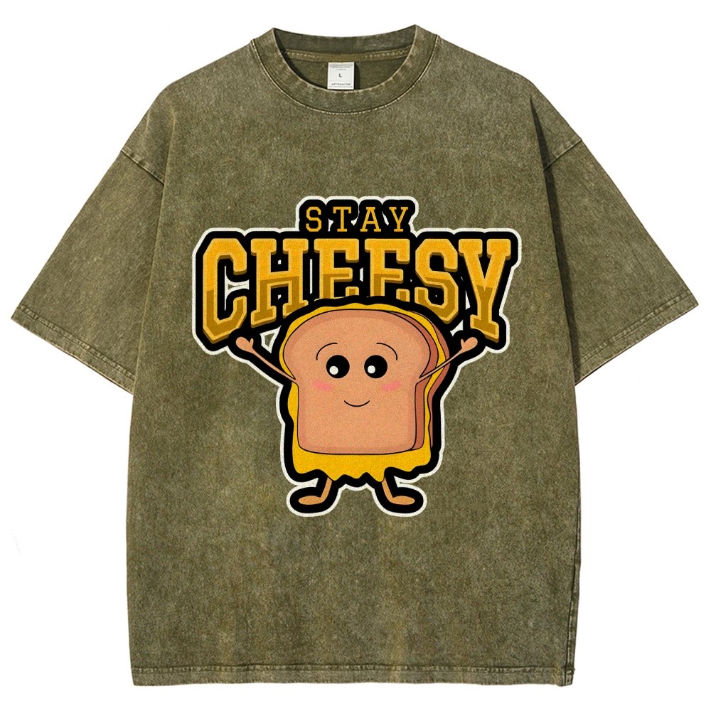Sandwich Stay Cheesy Vintage Distressed T-shirt