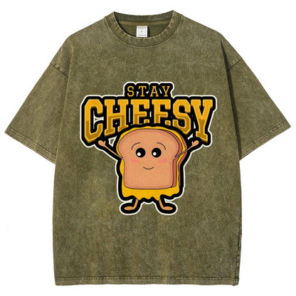 Sandwich Stay Cheesy Vintage Distressed T-shirt
