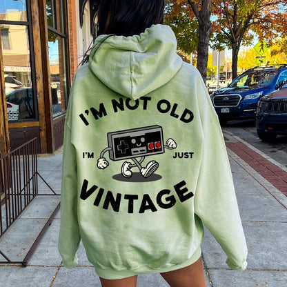 I'm Not Old Printed Back Unisex Cotton Hoodie