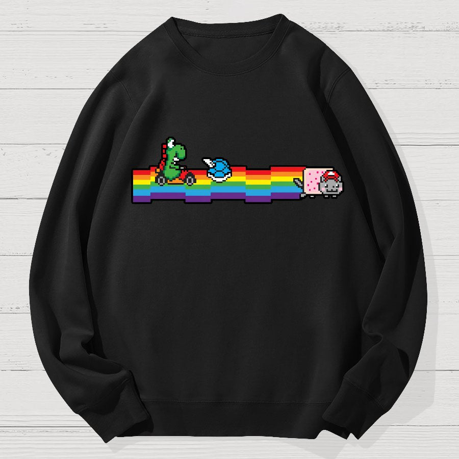 Rainbow Kart Geek Cotton Sweatshirt