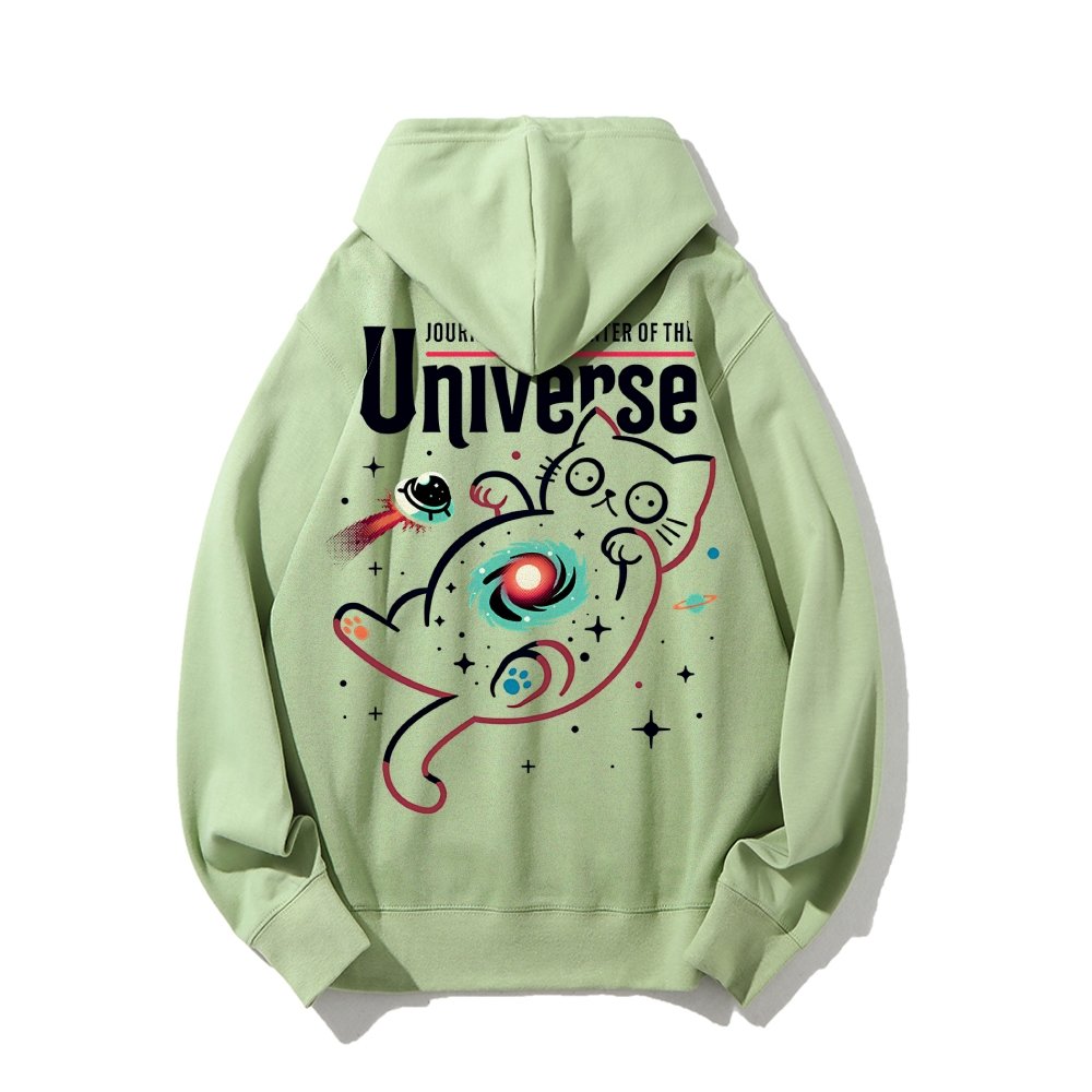 Journey to the Center of the Universe Geek Printed Back Cotton Hoodie