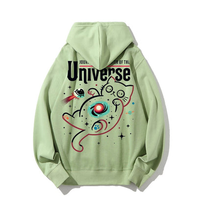 Journey to the Center of the Universe Geek Printed Back Cotton Hoodie