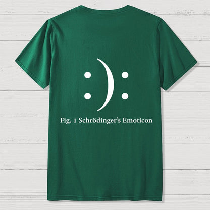 Schrodinger's Emoticon Front And Back Printing Geek T-Shirt