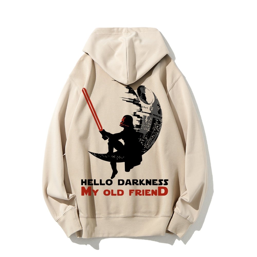 Hello Darkness My Old Friend Printed Back Unisex Cotton Hoodie
