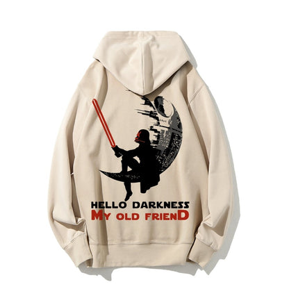 Hello Darkness My Old Friend Printed Back Unisex Cotton Hoodie