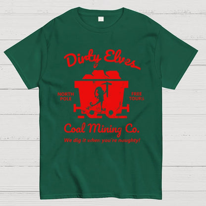 Dirty Elves Coal Mining Company Christmas Humor Geek T-Shirt