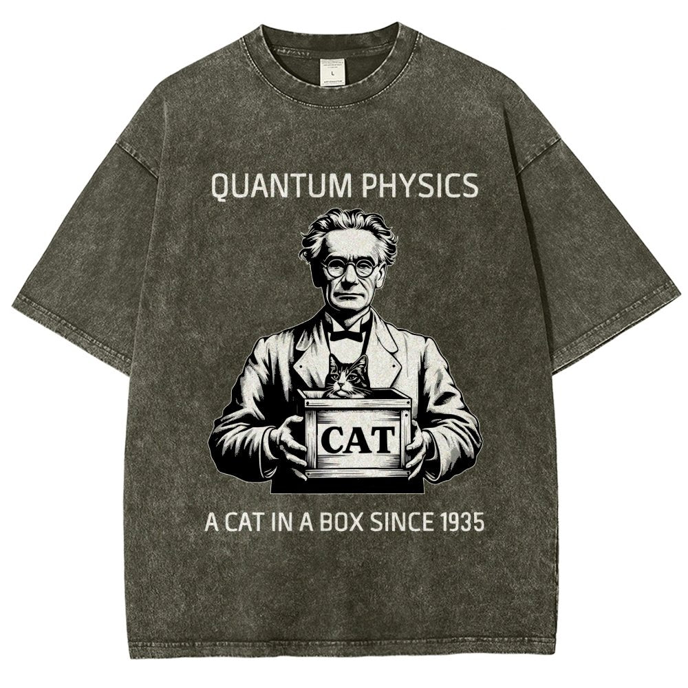 Schrödinger's Cat Quantum Vintage Distressed T-shirt