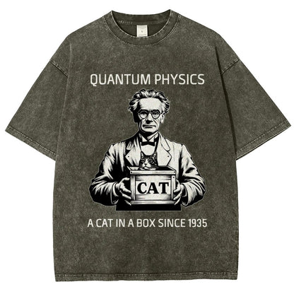 Schrödinger's Cat Quantum Vintage Distressed T-shirt
