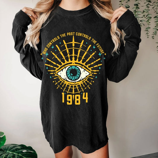 1984 George Orwell Control The Future Washed Long Sleeve Tee