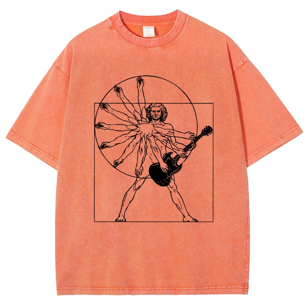 Vitruvian Man Vintage Distressed T-shirt