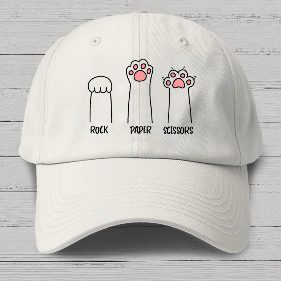 Rock Paper Scissors Hand Game Cute Paw Funny Cat Cotton Hat
