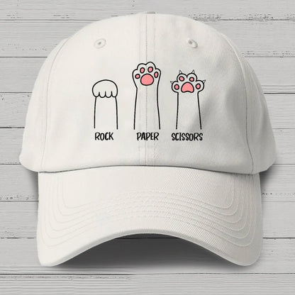 Rock Paper Scissors Hand Game Cute Paw Funny Cat Cotton Hat