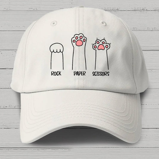 Rock Paper Scissors Hand Game Cute Paw Funny Cat Cotton Hat