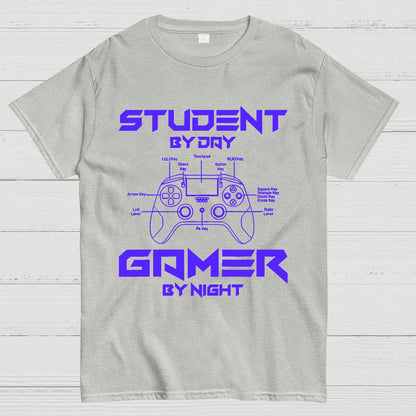 Gamer Student By Day Gamer By Night Geek T-Shirt