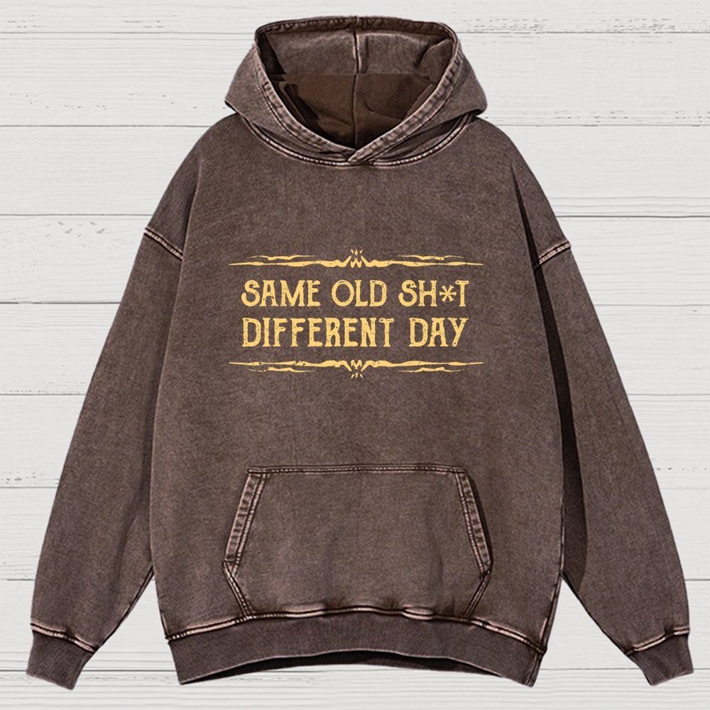 Same Old Stuff Different Day Vintage Distressed Hoodie