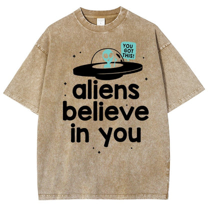 Mystery Creatures Believe In You Vintage Distressed T-shirt