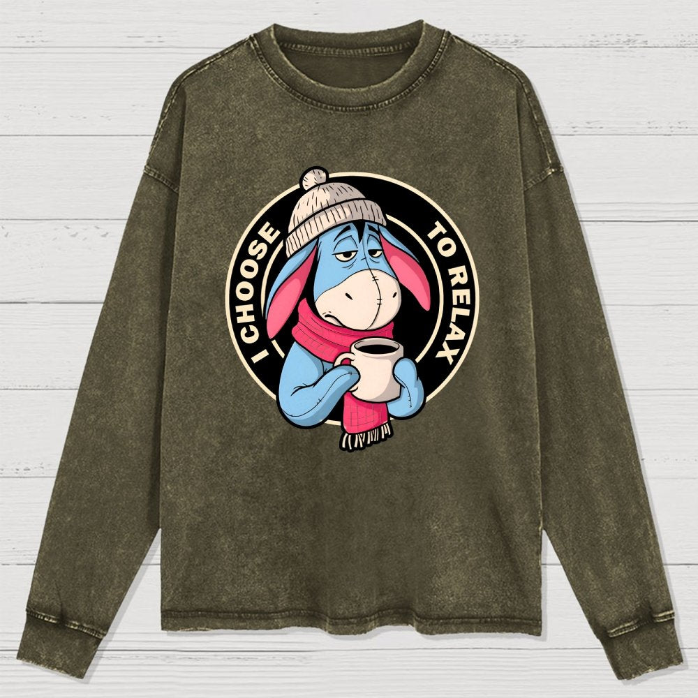 I Chose To Relax Washed Long Sleeve Tee