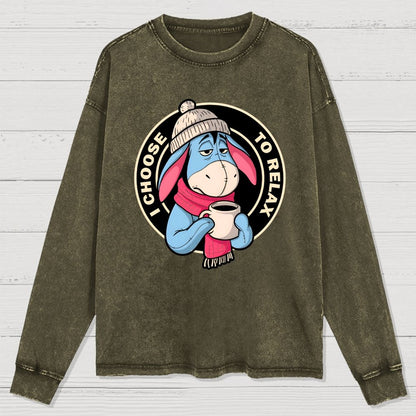 I Chose To Relax Washed Long Sleeve Tee
