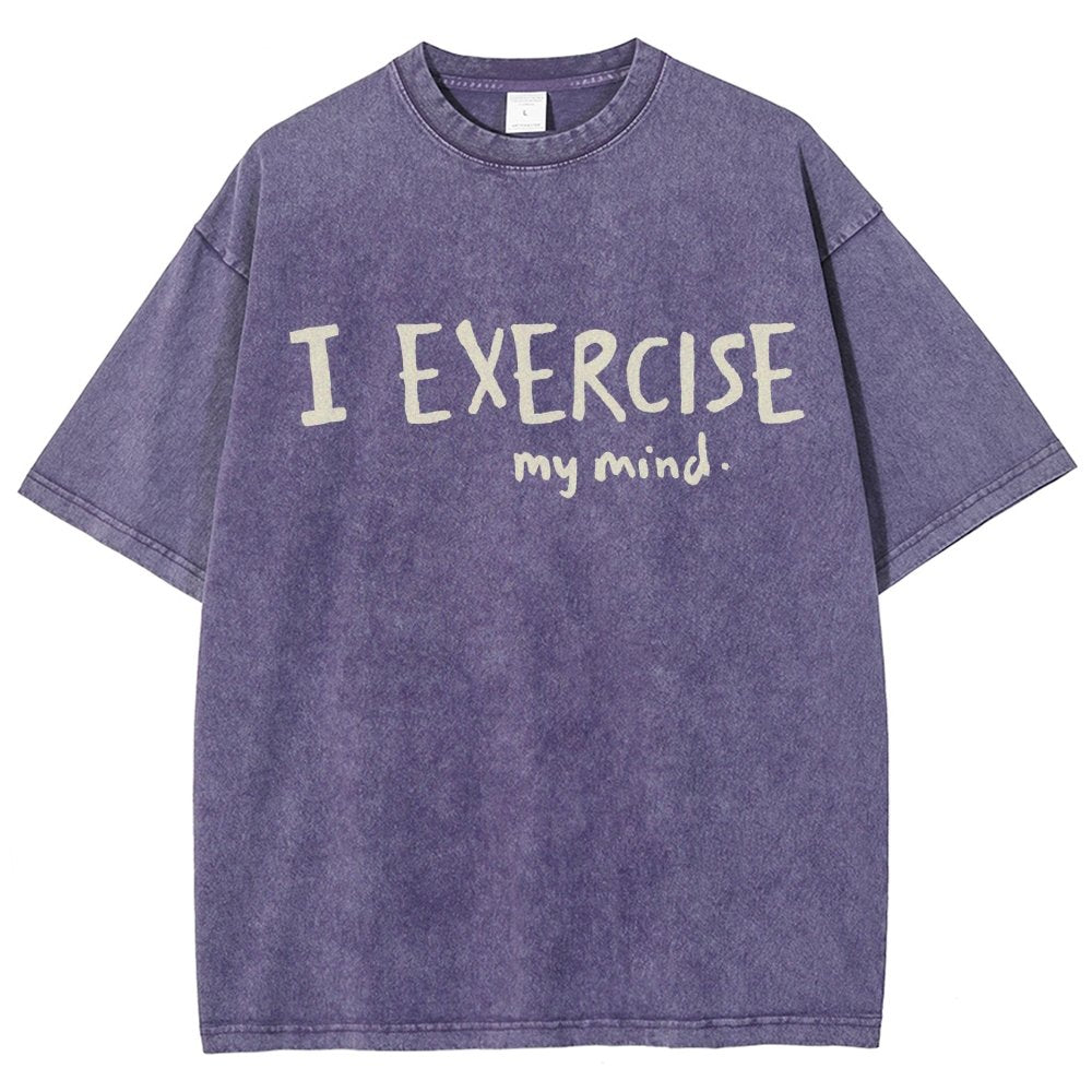 I Exercise (My Mind) Vintage Distressed T-shirt