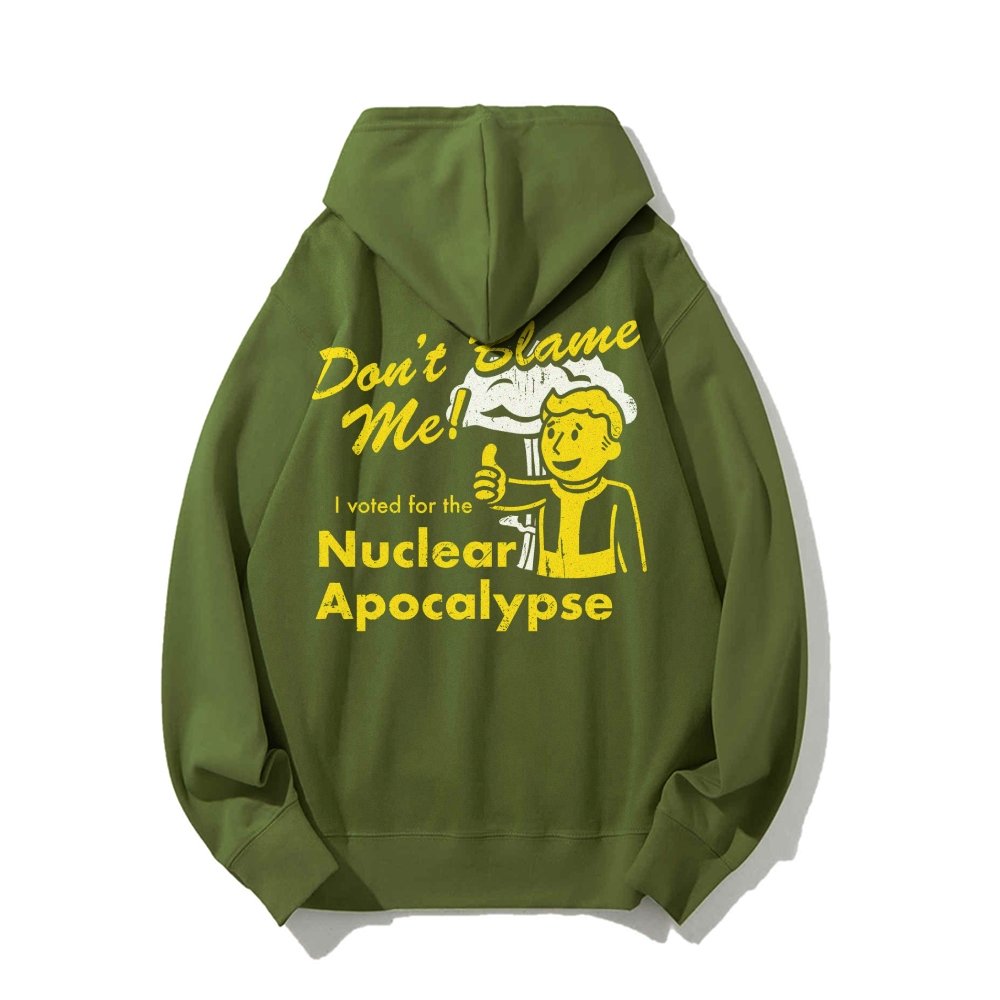 I Voted for the Apocalypse Printed Back Unisex Cotton Hoodie