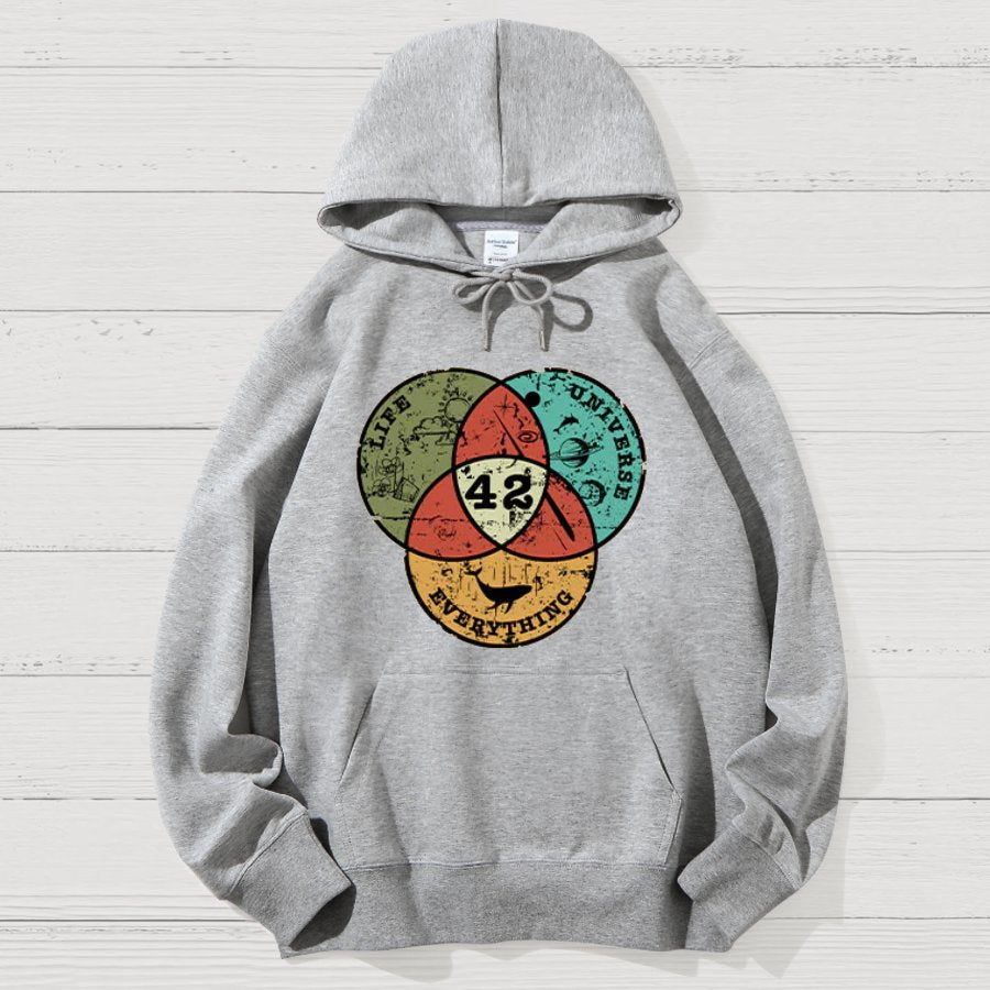 Life, the Universe & Everything Nerdy Graphic Geek Cotton Hoodie