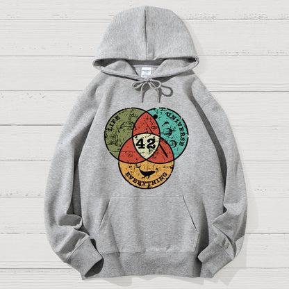 Life, the Universe & Everything Nerdy Graphic Geek Cotton Hoodie