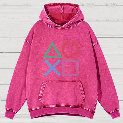 Gaming symbols Geeky Vintage Distressed Hoodie