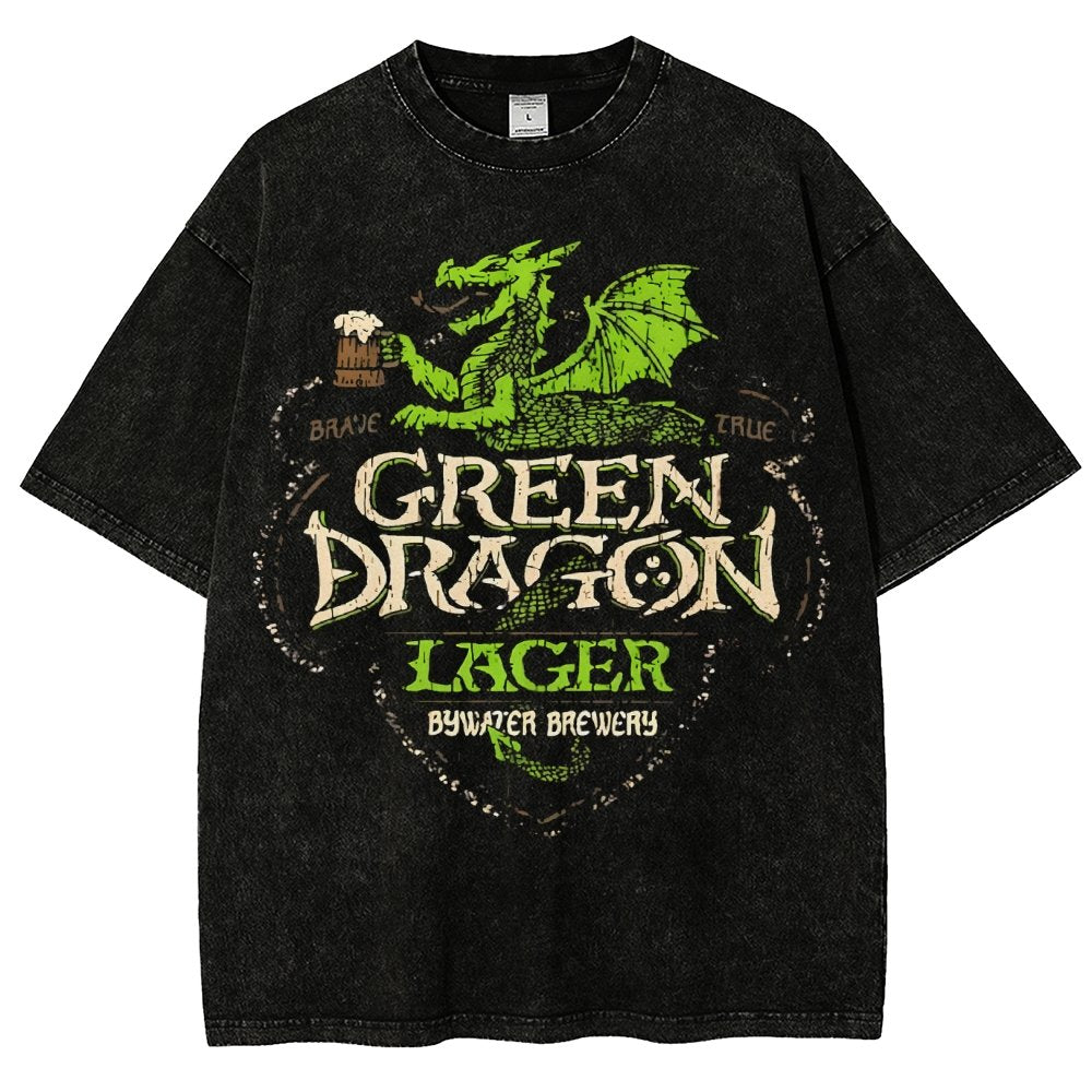 Green Dragon LageVintage Distressed T-shirt