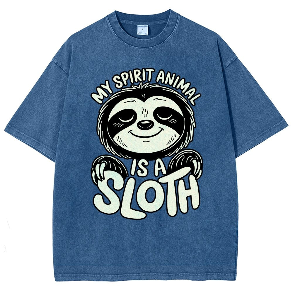 My Spirit Animal is a Sloth Vintage Distressed T-shirt