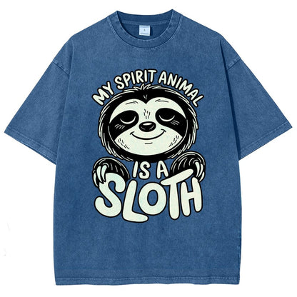 My Spirit Animal is a Sloth Vintage Distressed T-shirt