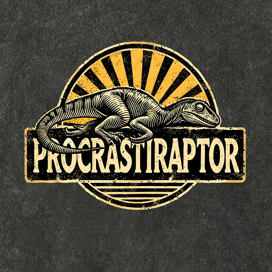Procrastiraptor Vintage Distressed T-shirt