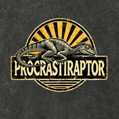 Procrastiraptor Vintage Distressed T-shirt