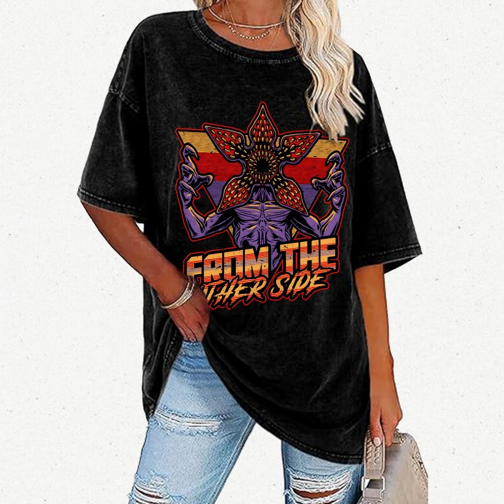 Dimensional Monster Vaporwave Vintage Distressed T-shirt