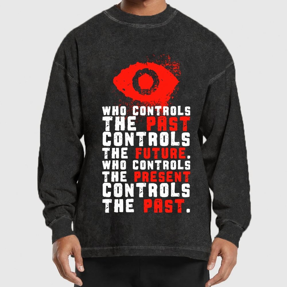 Damen Make Orwell Fiction Again Washed Long Sleeve Tee