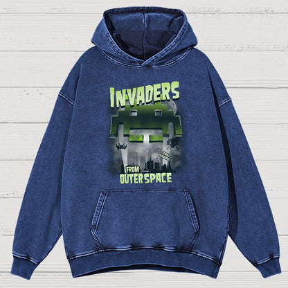 Invaders From Outer Space Vintage Distressed Hoodie
