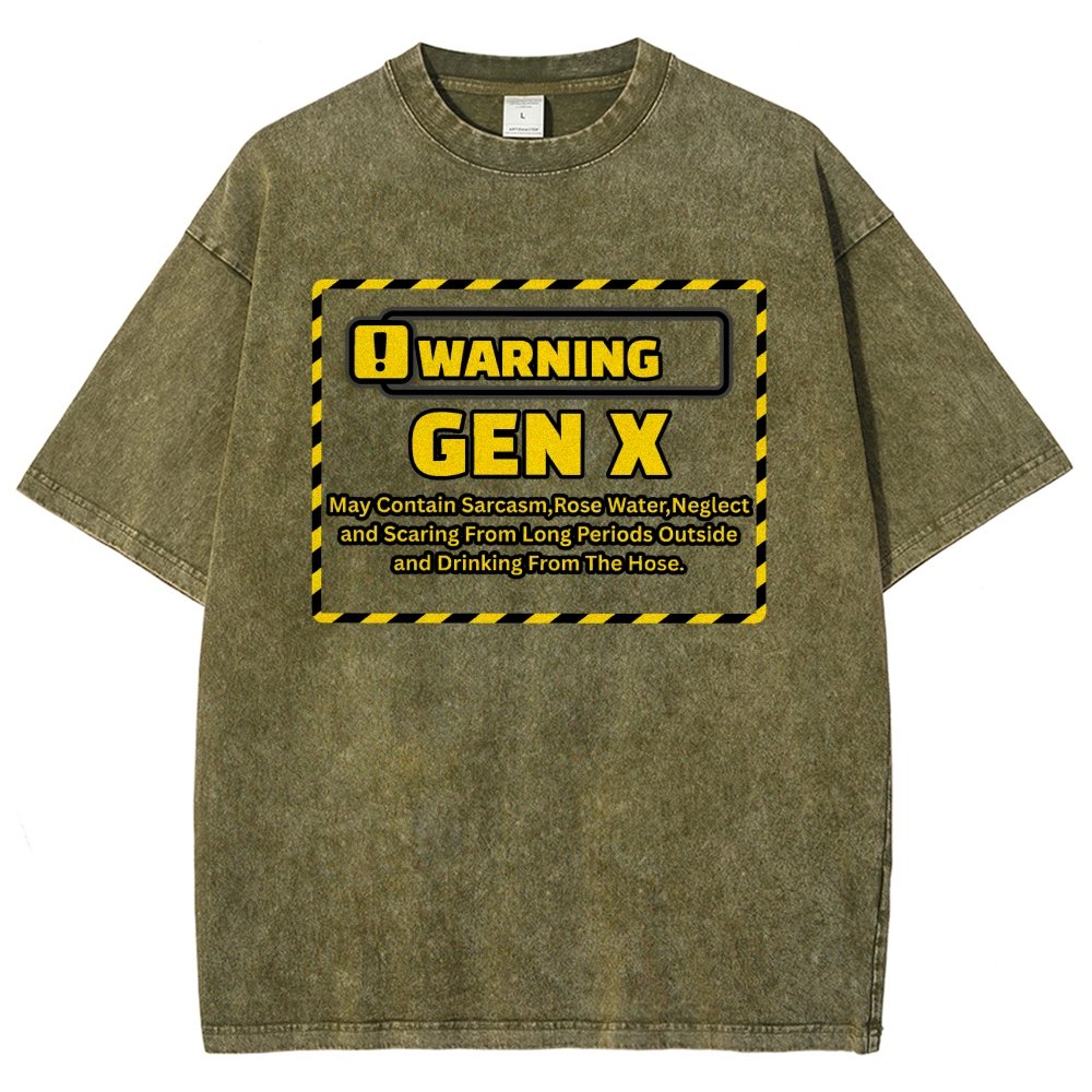 Warning Gen X - Funny Warning Design Vintage Distressed T-shirt