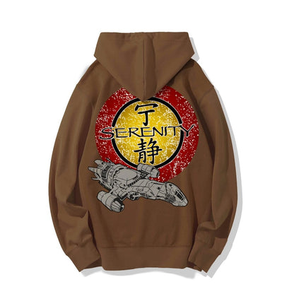 Firefly Mysterious Spacecraft Printed Back Cotton Hoodie