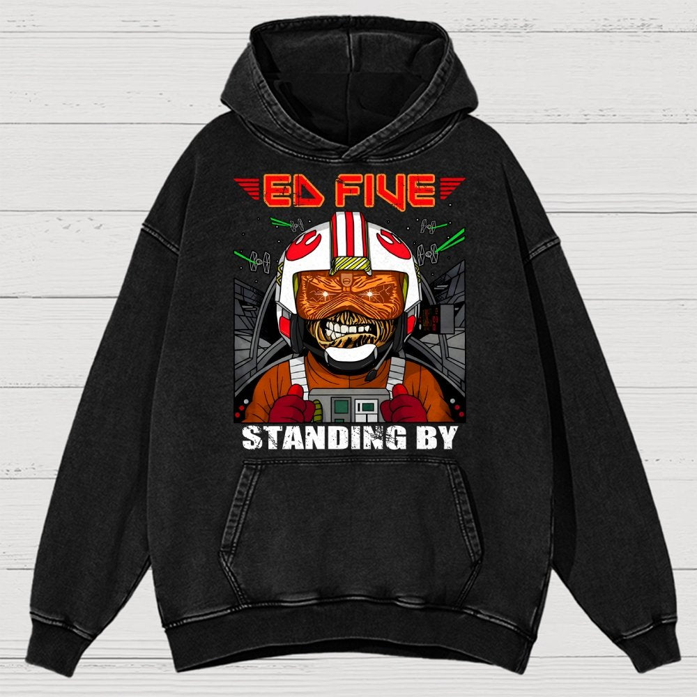 Ed Five Standing By Vintage Distressed Hoodie
