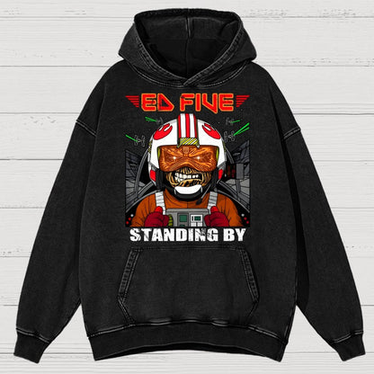 Ed Five Standing By Vintage Distressed Hoodie