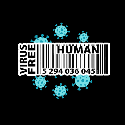 Human virus Bar Code，Funny virus Geek T-Shirt