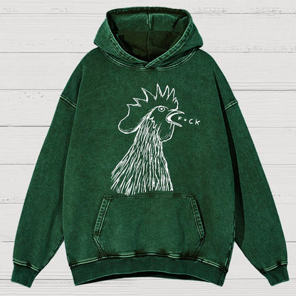 Chicken  F*ck Vintage Distressed Hoodie