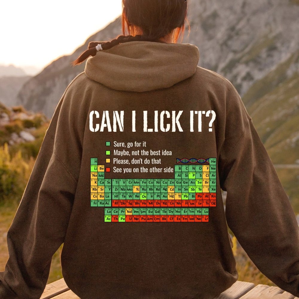 Can I Lick It Printed Back Unisex Cotton Hoodie
