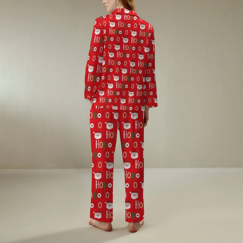 Unisex Christmas Print Geek Long Sleeve Pajama Set