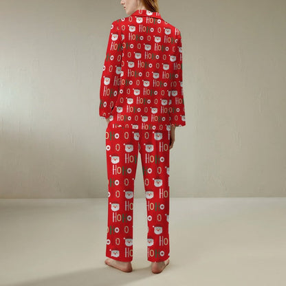 Unisex Christmas Print Geek Long Sleeve Pajama Set