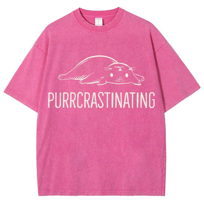 Purrcrastinating Vintage Distressed T-shirt