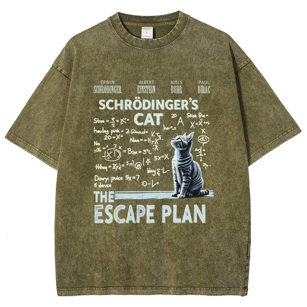 Schrödinger's Cat Escape Plan Vintage Distressed T-shirt