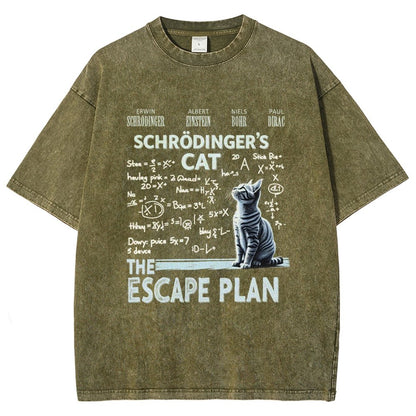 Schrödinger's Cat Escape Plan Vintage Distressed T-shirt