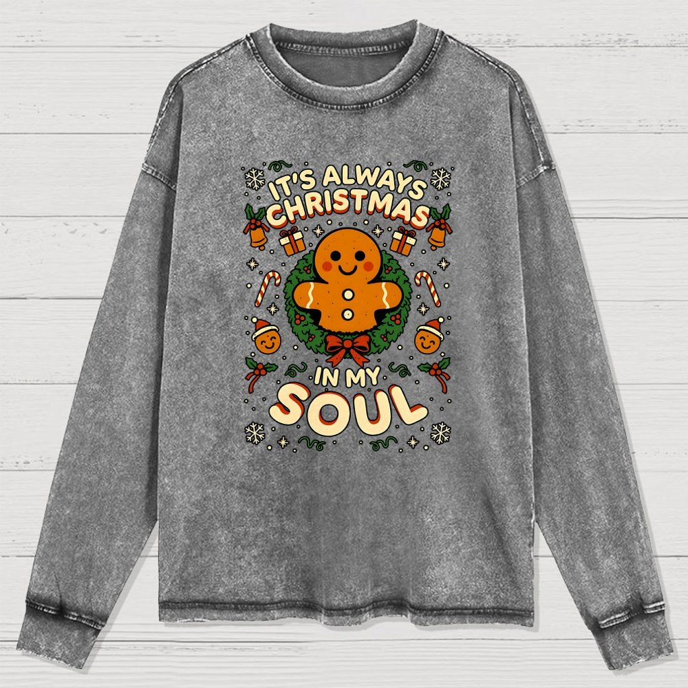 Christmas Soul Gift Washed Long Sleeve Tee