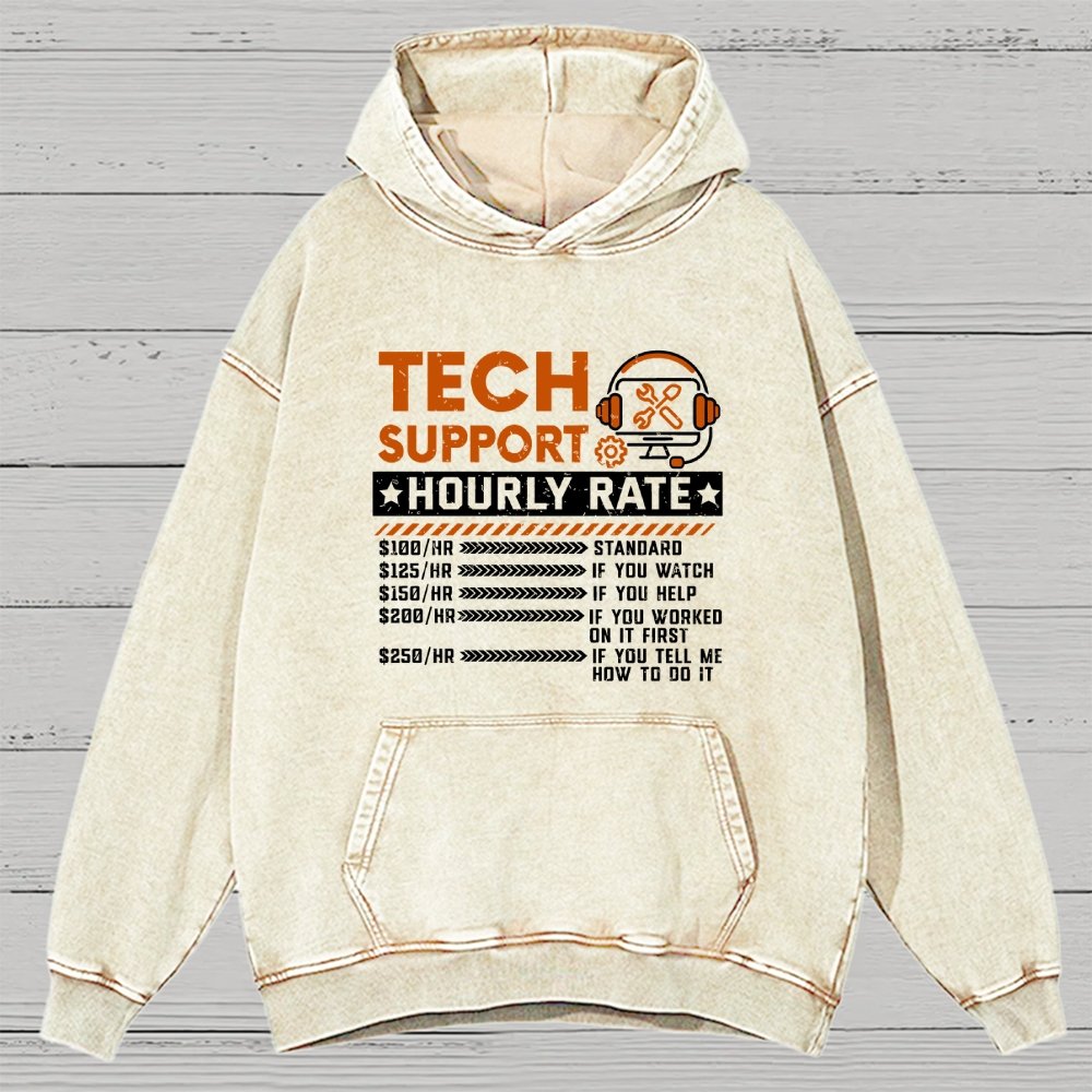Tech Support Vintage Distressed Hoodie