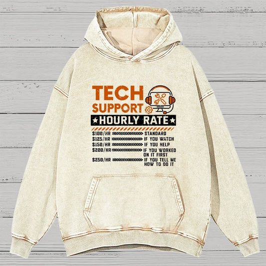 Tech Support Vintage Distressed Hoodie